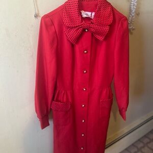 Elegant Red Long-Sleeve Dress